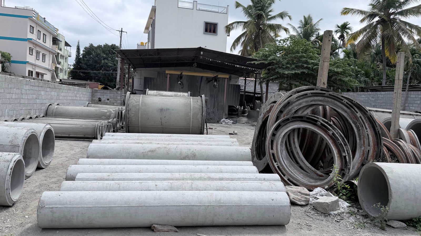 Large RCC pipes at Kunigal works